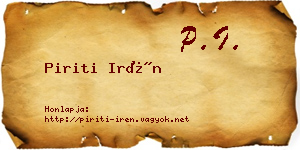 Piriti Irén névjegykártya